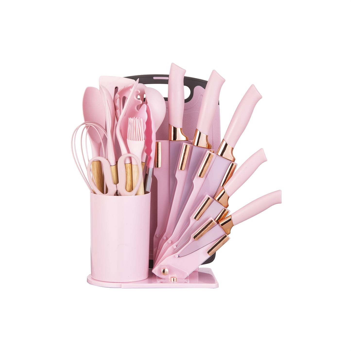 19pcs Silicone Kitchen Utensil & Knife Set – Heat-Resistant Kitchen Essentials for Women