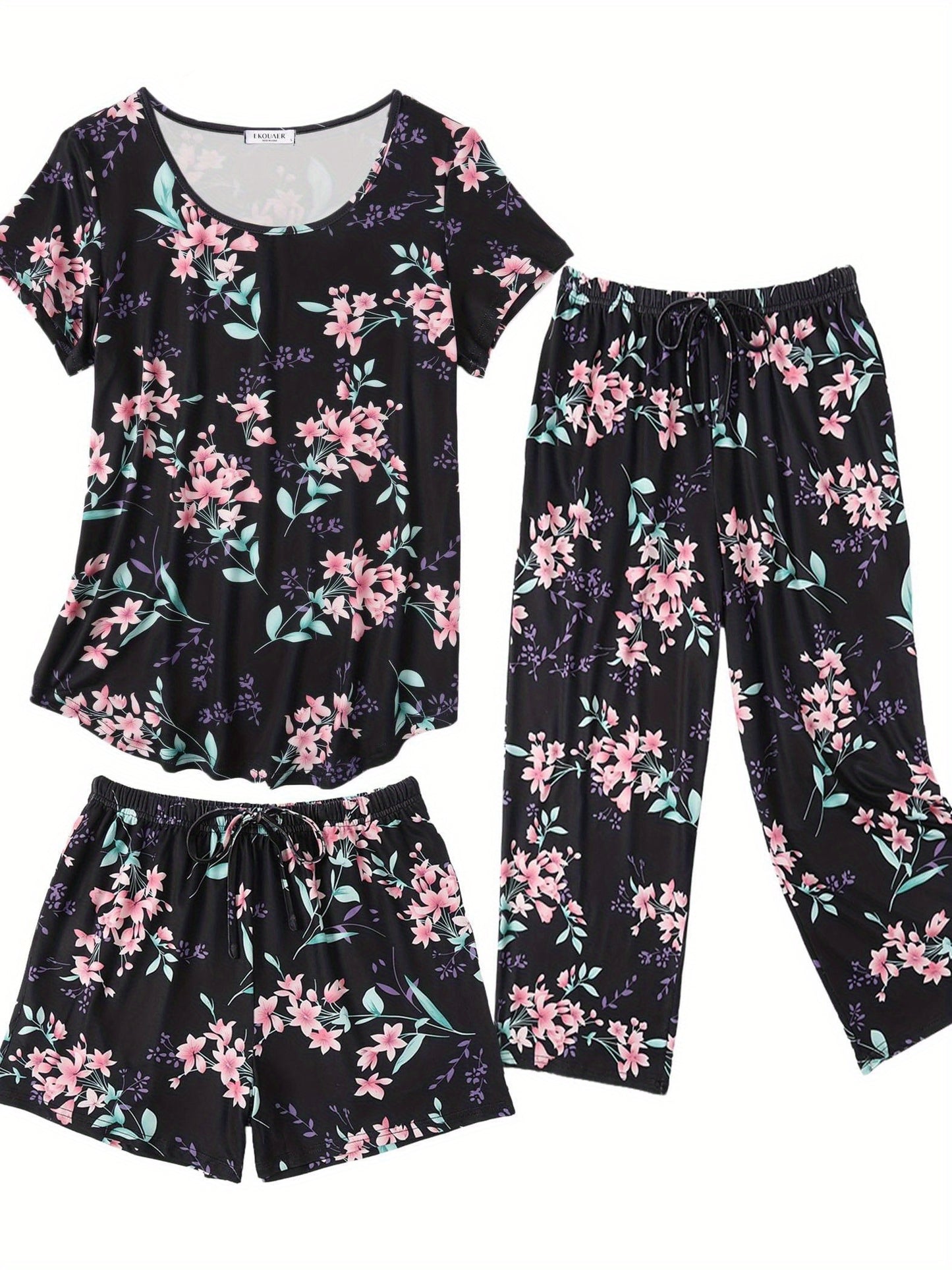 3 PCS Super-Soft Capri Pajamas Set For Women Nightwear