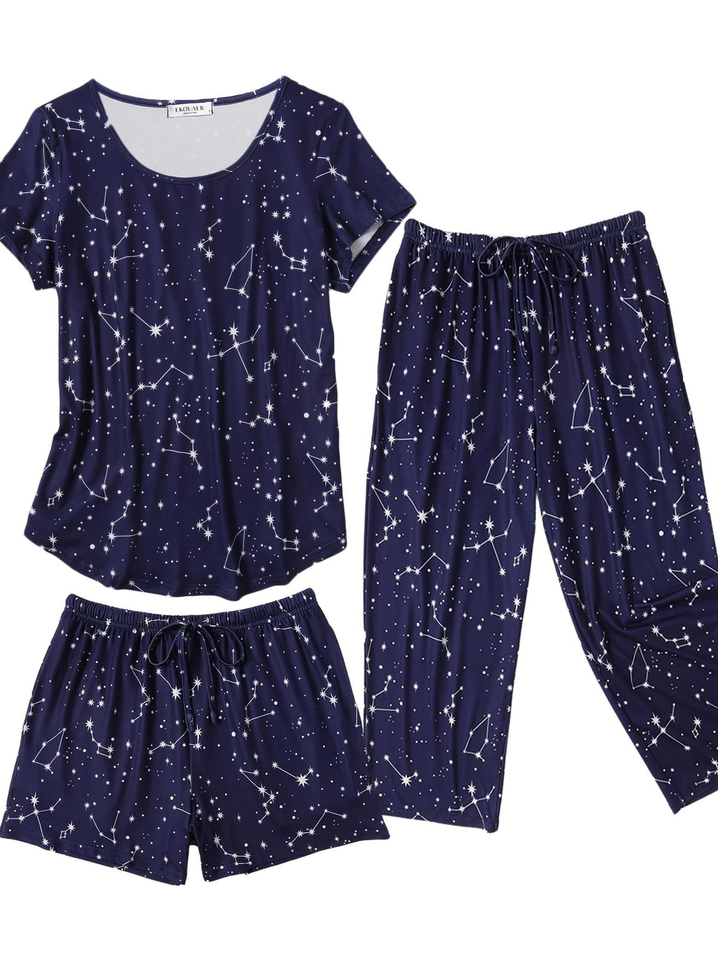 3 PCS Super-Soft Capri Pajamas Set For Women Nightwear