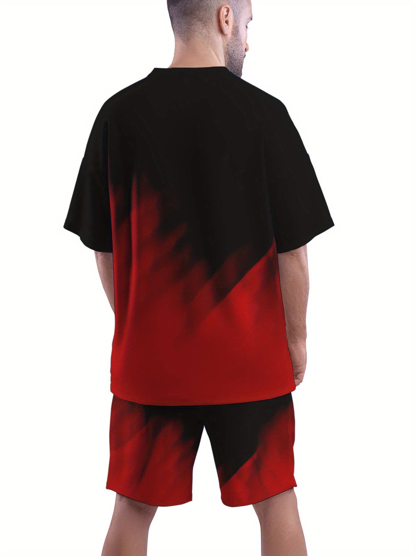 Men'S Summer Sports Casual Set, Breathable 3D Print Outfit