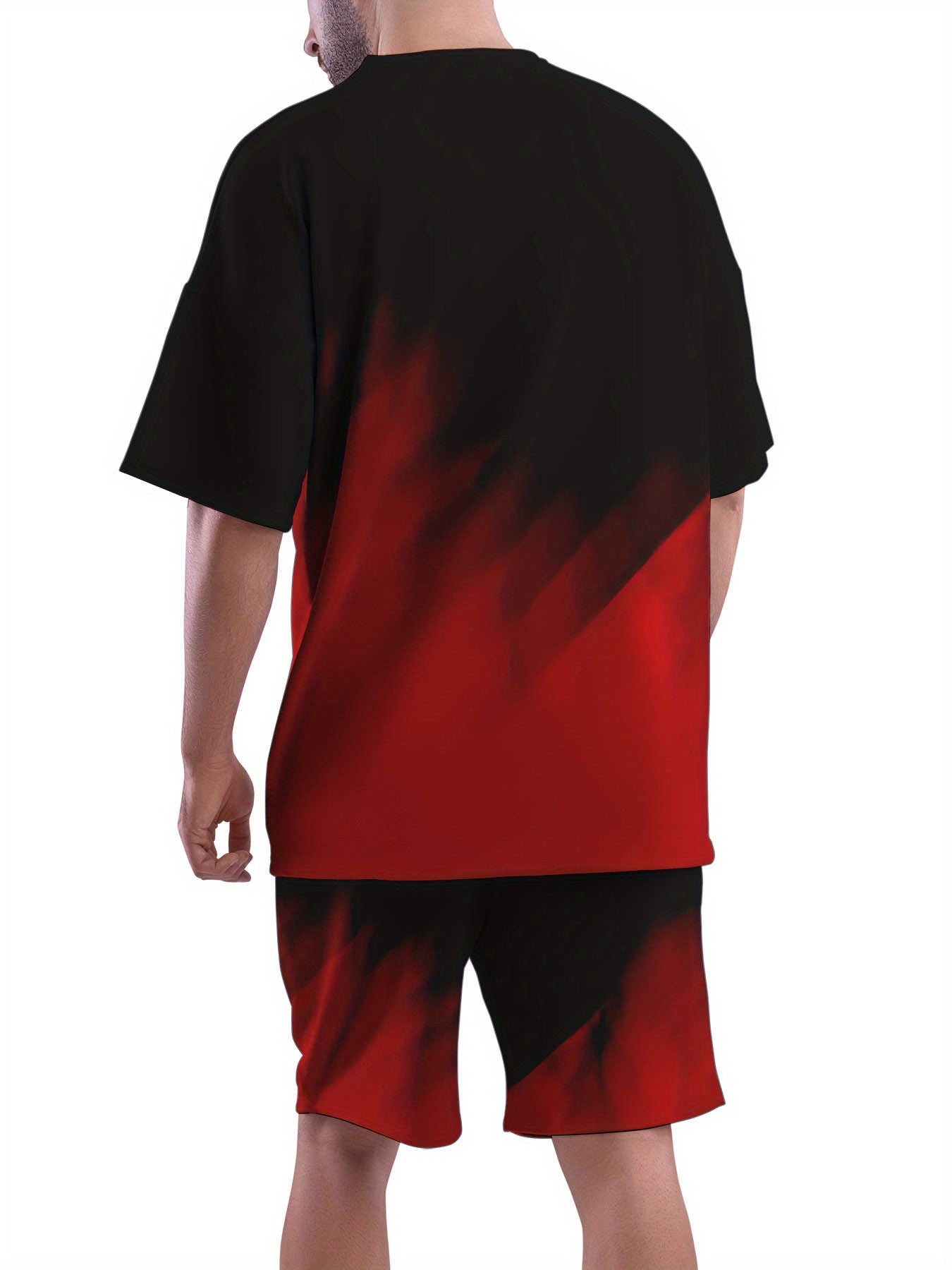Men'S Summer Sports Casual Set, Breathable 3D Print Outfit