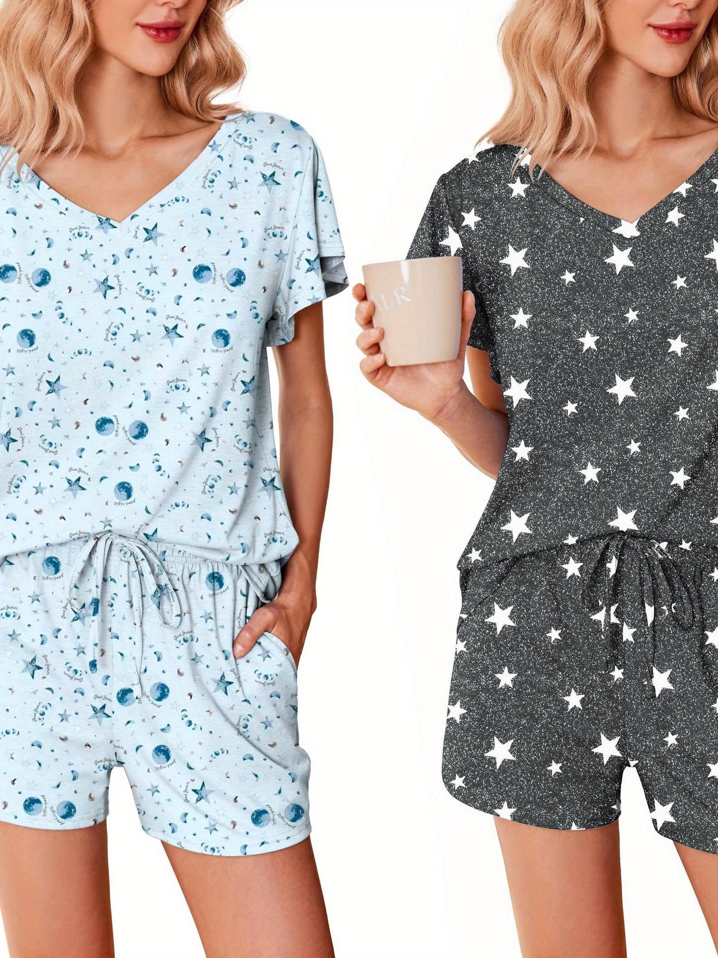 Soft Ruffle Pajama Set 2-Pack ELESOL Comfy Sleepwear