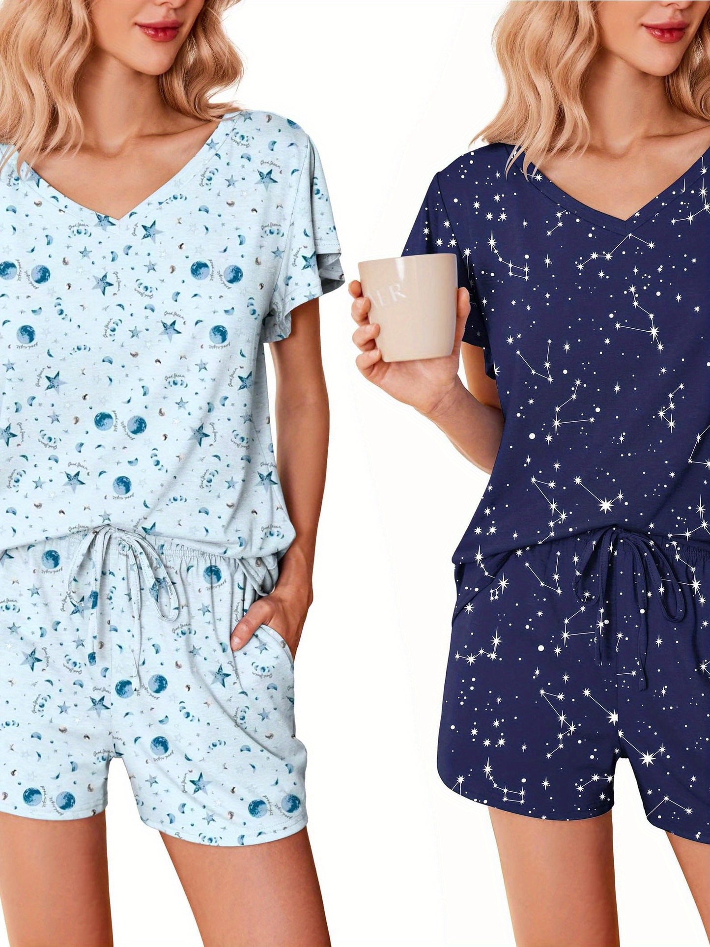 Soft Ruffle Pajama Set 2-Pack ELESOL Comfy Sleepwear