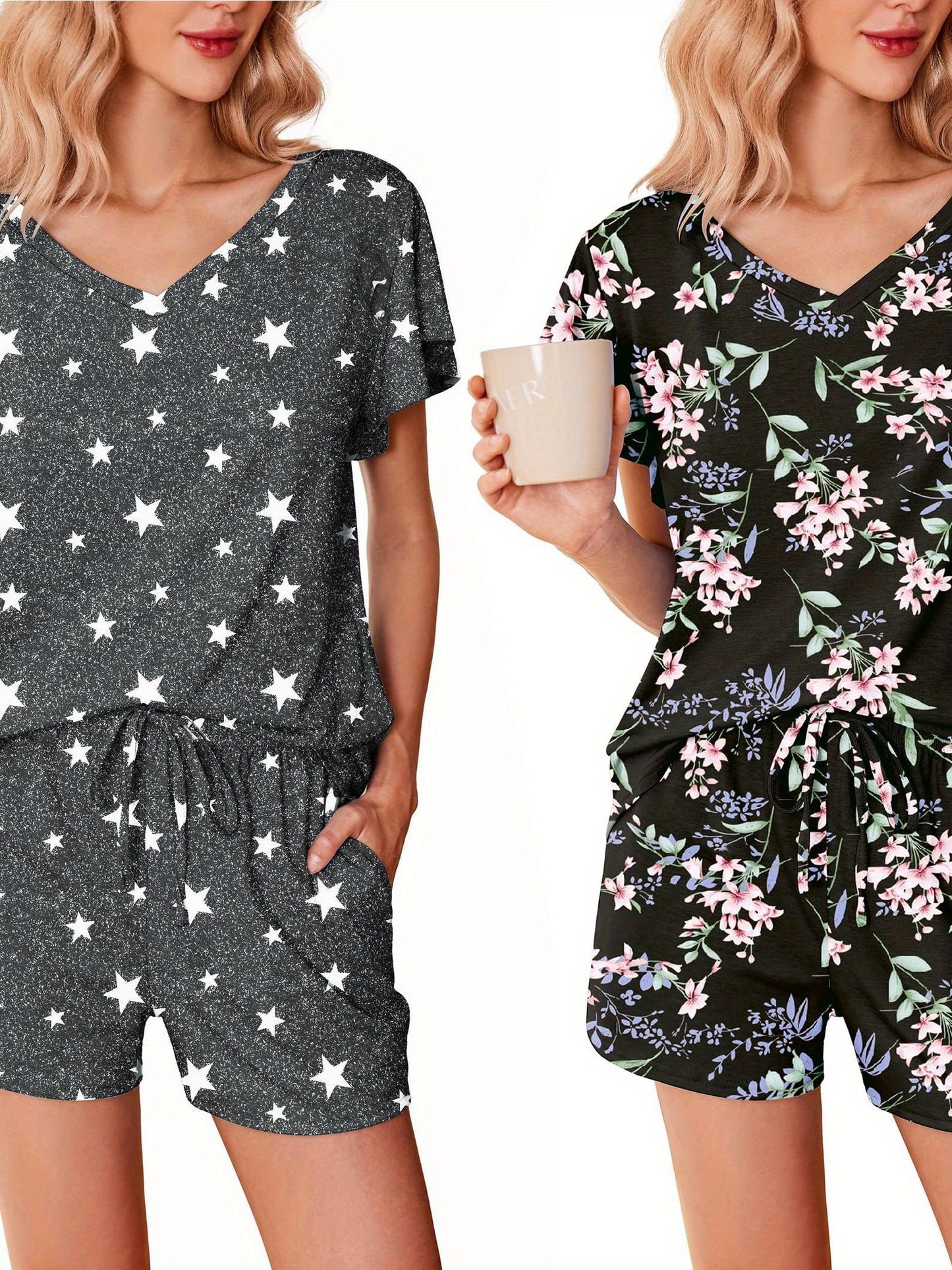 Soft Ruffle Pajama Set 2-Pack ELESOL Comfy Sleepwear