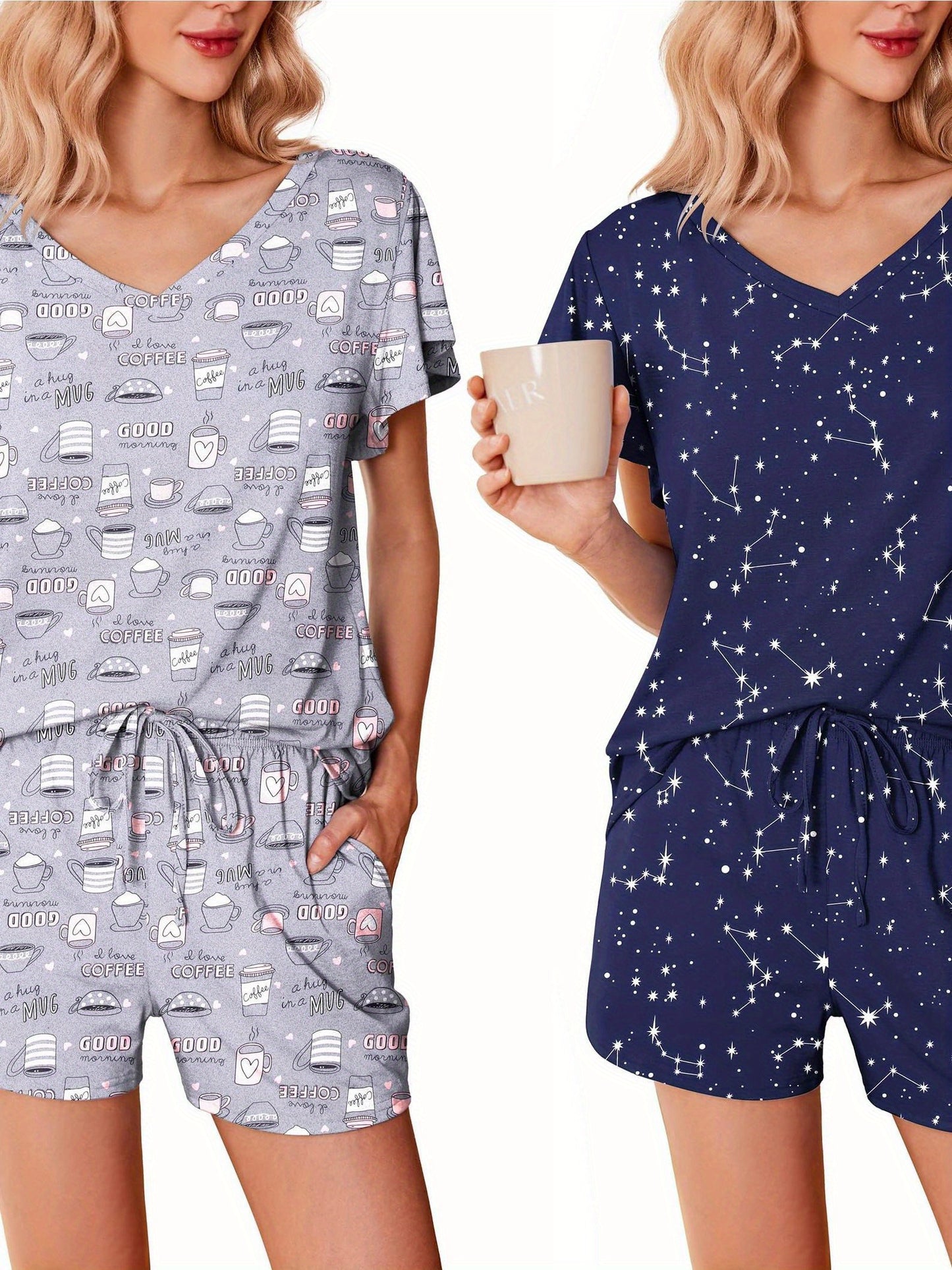 Soft Ruffle Pajama Set 2-Pack ELESOL Comfy Sleepwear