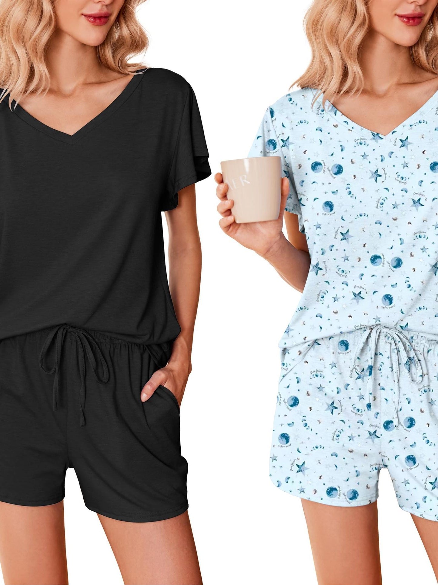 Soft Ruffle Pajama Set 2-Pack ELESOL Comfy Sleepwear