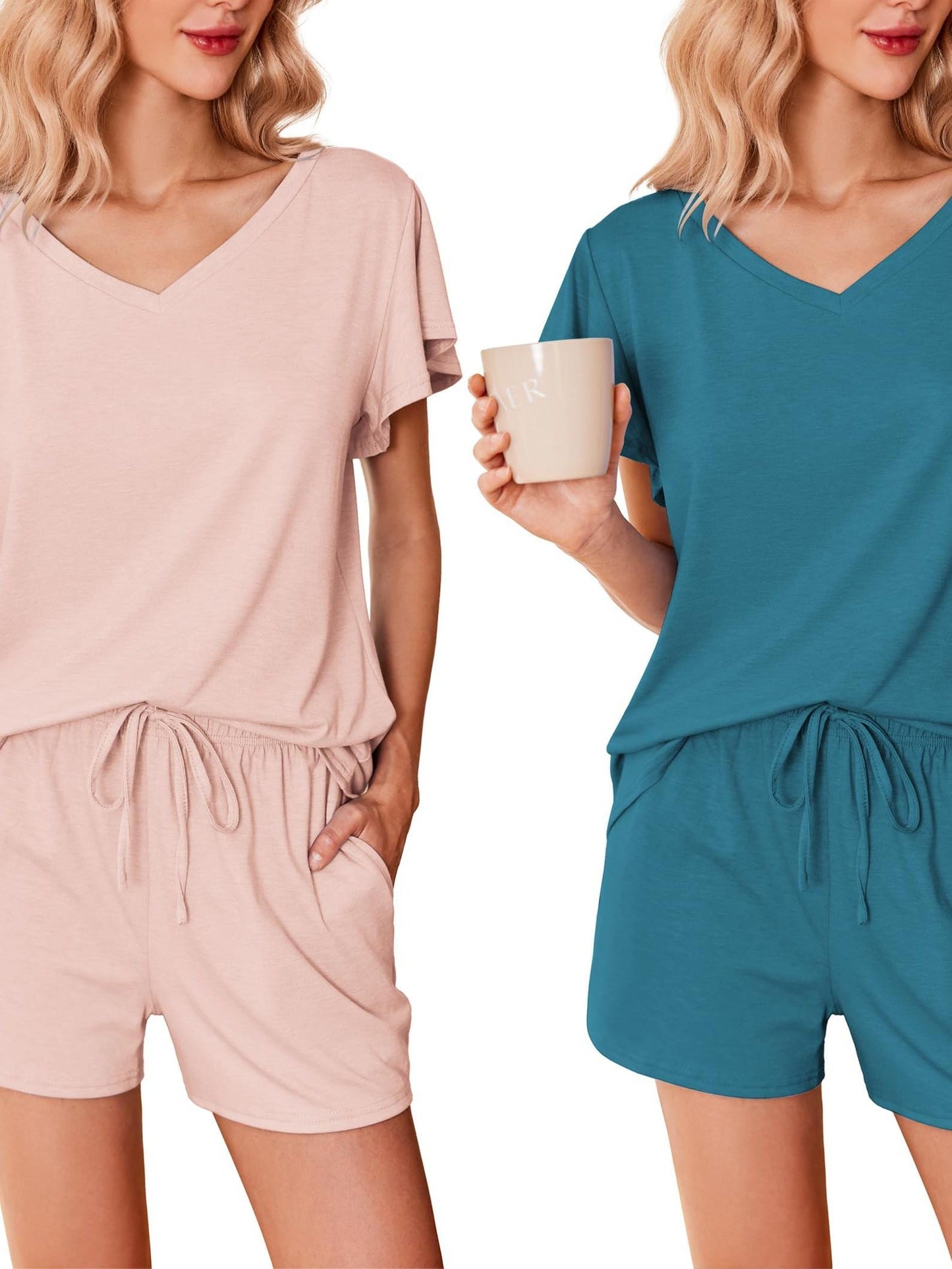 Soft Ruffle Pajama Set 2-Pack ELESOL Comfy Sleepwear