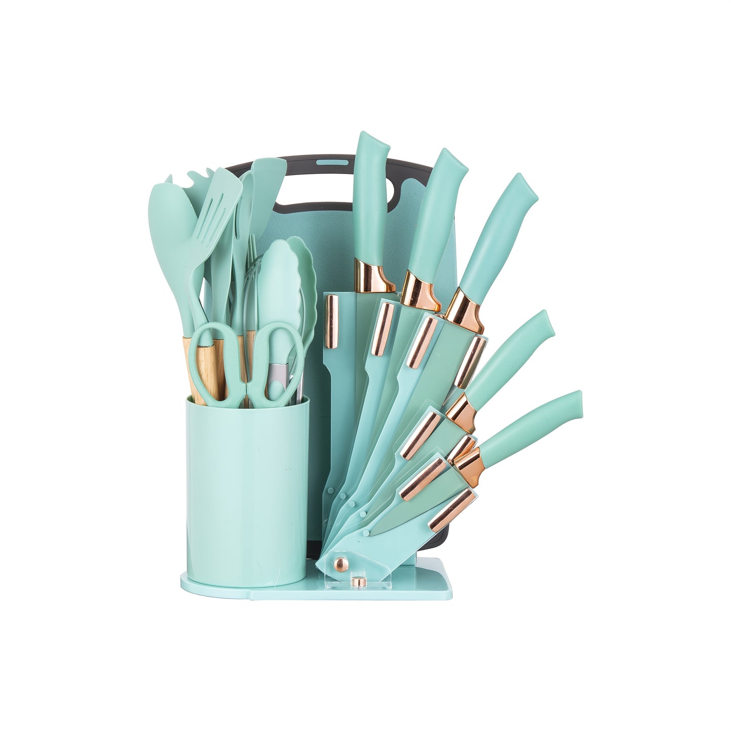 19pcs Silicone Kitchen Utensil & Knife Set – Heat-Resistant Kitchen Essentials for Women