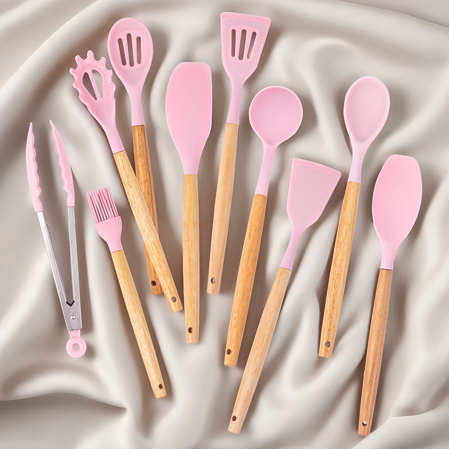 19pcs Silicone Kitchen Utensil & Knife Set – Heat-Resistant Kitchen Essentials for Women