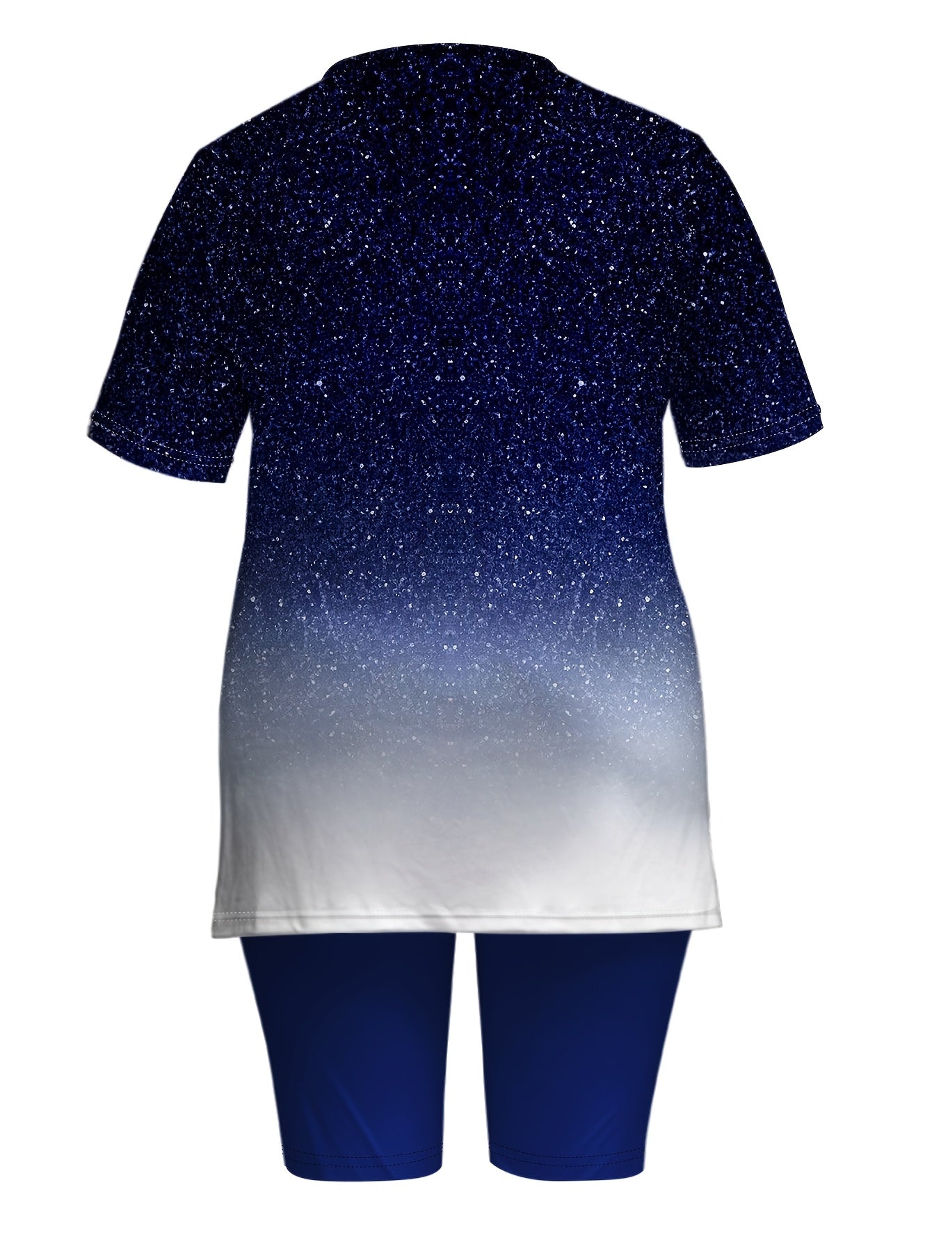 Stylish Gradient Print Shorts Set for Women - Casual Attire