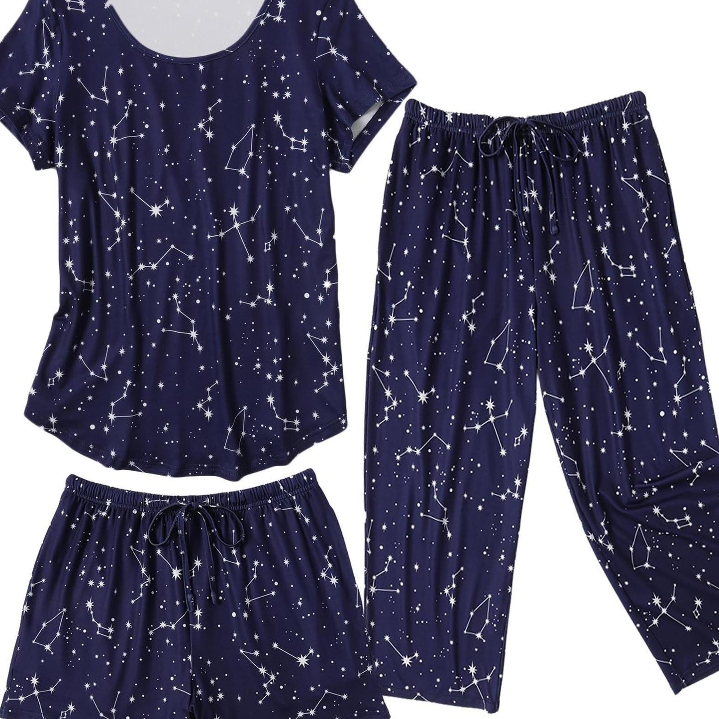 3 PCS Super-Soft Capri Pajamas Set For Women Nightwear