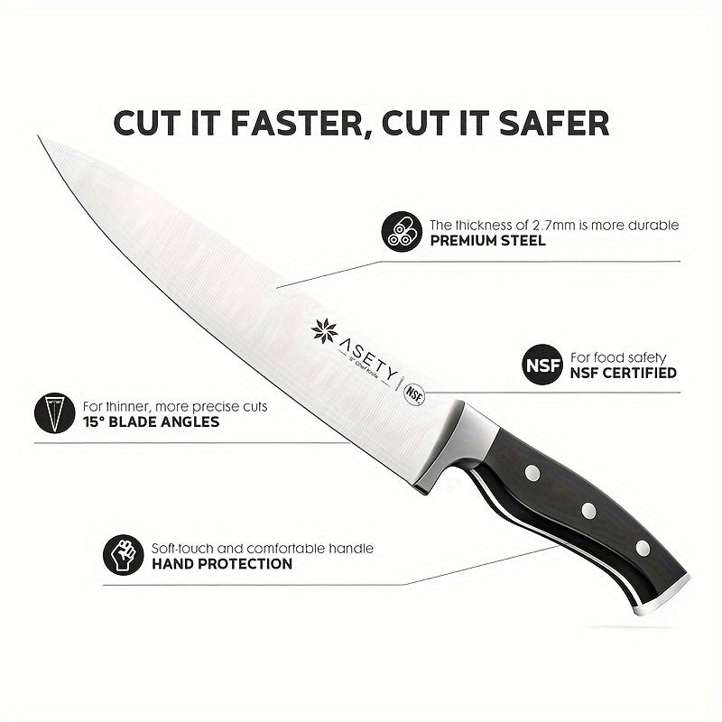 15 Pcs Kitchen Knife Set With Built-in Knife Sharpener Block