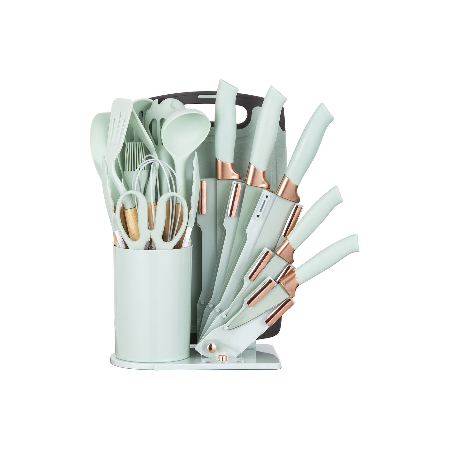 19pcs Silicone Kitchen Utensil & Knife Set – Heat-Resistant Kitchen Essentials for Women