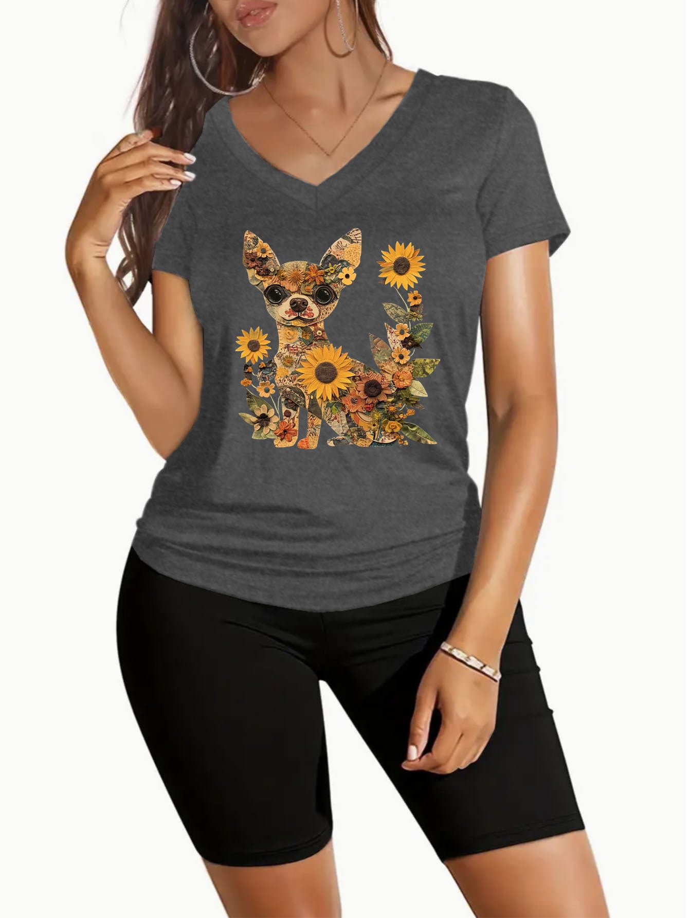 Chihuahua Pattern Printed Leisure 2pcs Set for Women