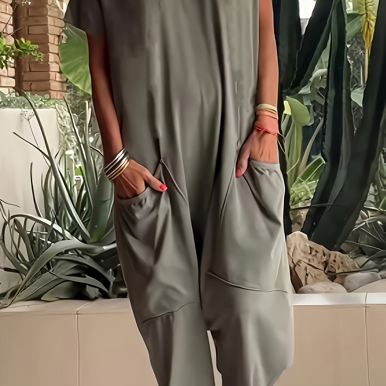 V-Neck Jumpsuit for Women