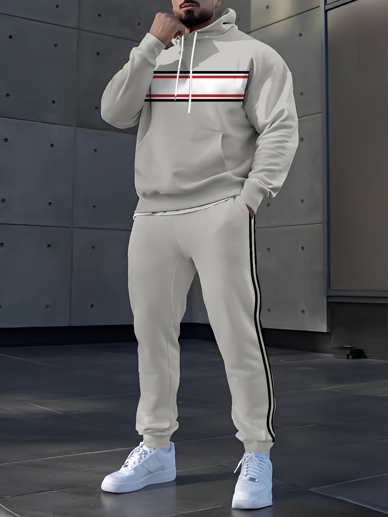 Men's Digital Print Hooded Tracksuit