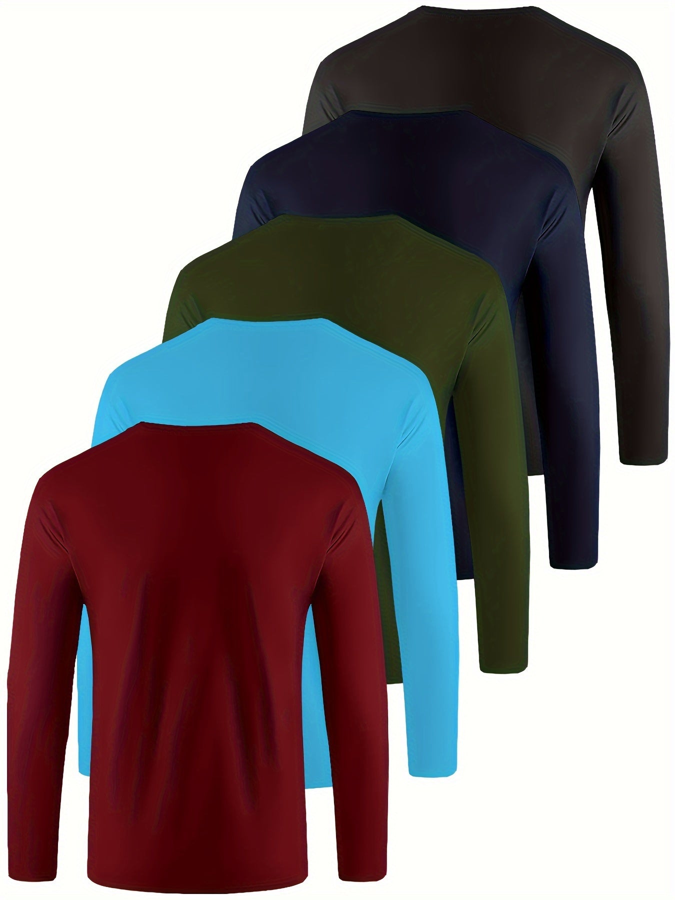 5pcs set of Men's quick-drying exercise long-sleeved T-shirts