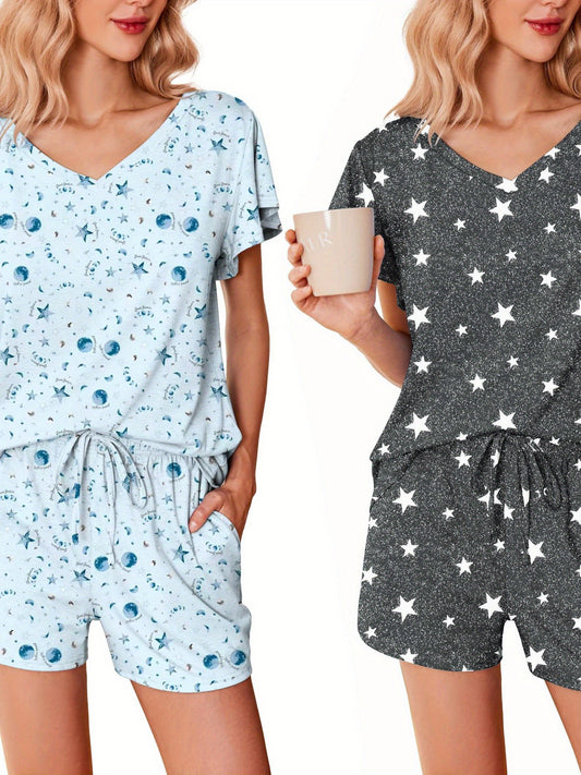 Soft Ruffle Pajama Set 2-Pack ELESOL Comfy Sleepwear