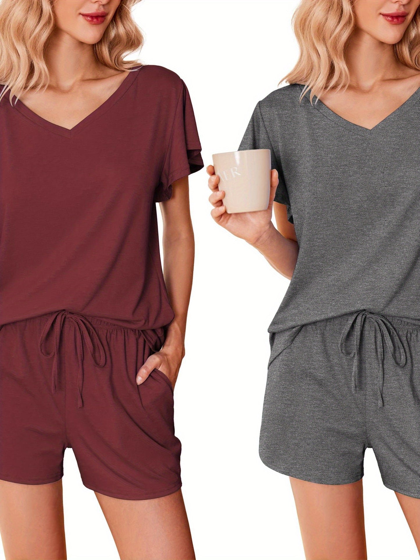 Soft Ruffle Pajama Set 2-Pack ELESOL Comfy Sleepwear