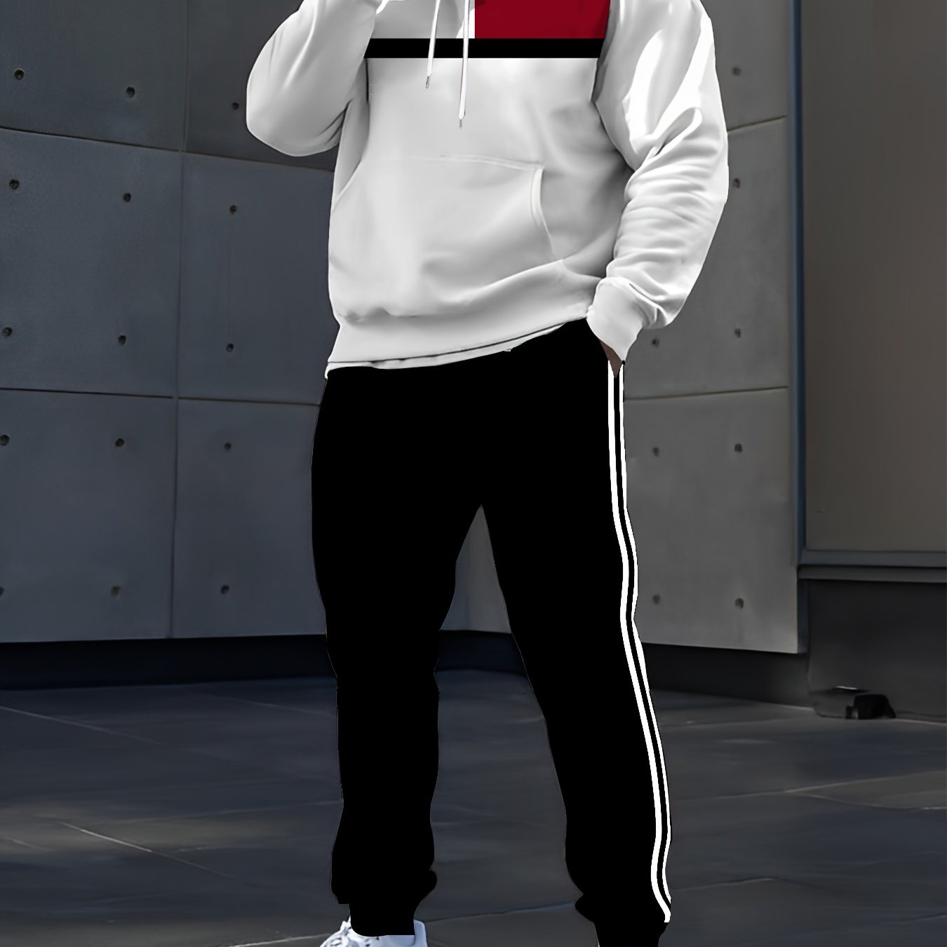 Men's Casual Digital Print Hoodie & Sweatpants Set