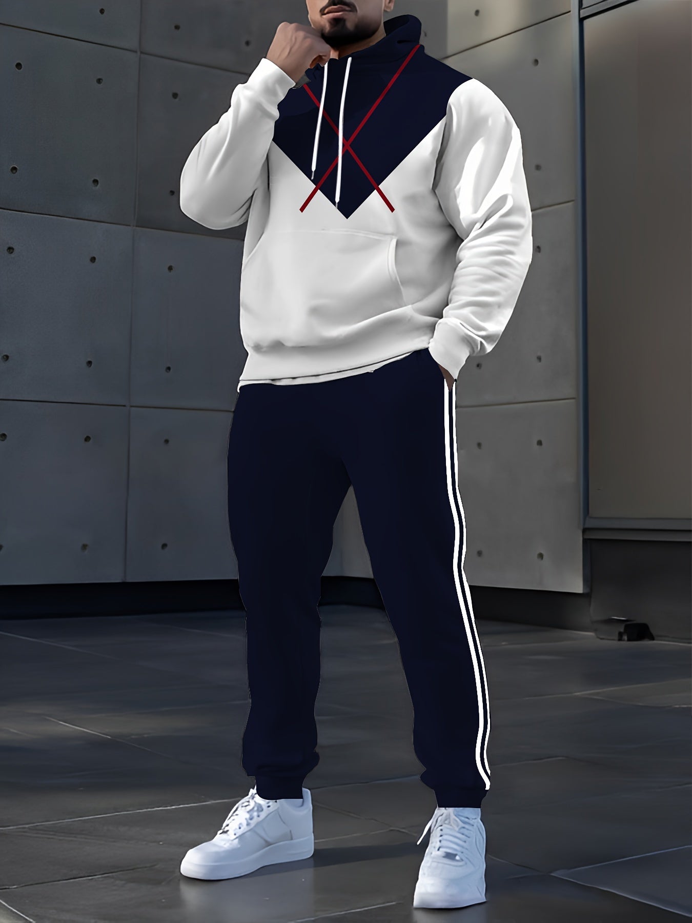 Men's Casual Digital Print Hoodie & Sweatpants Set