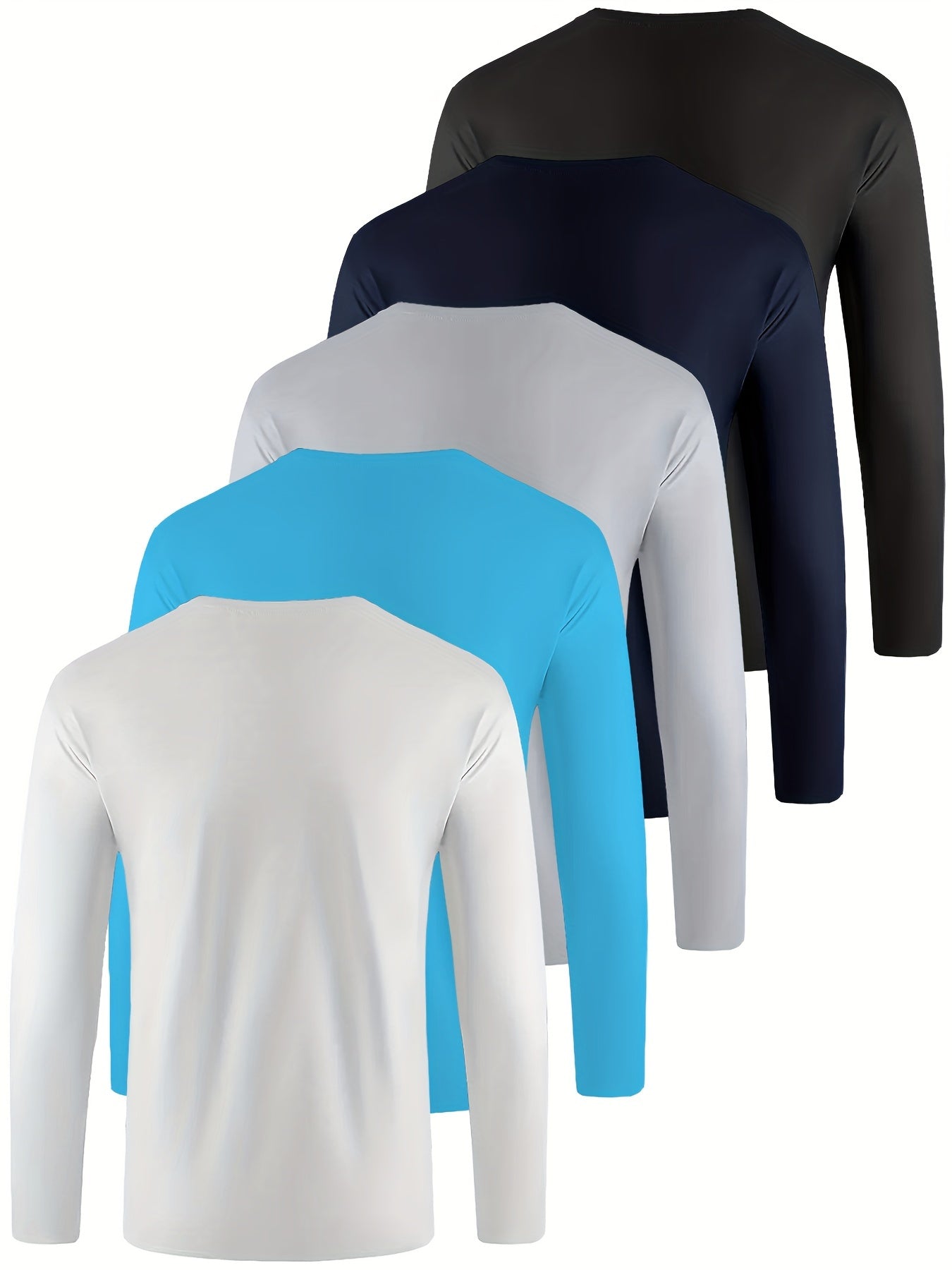 5pcs set of Men's quick-drying exercise long-sleeved T-shirts