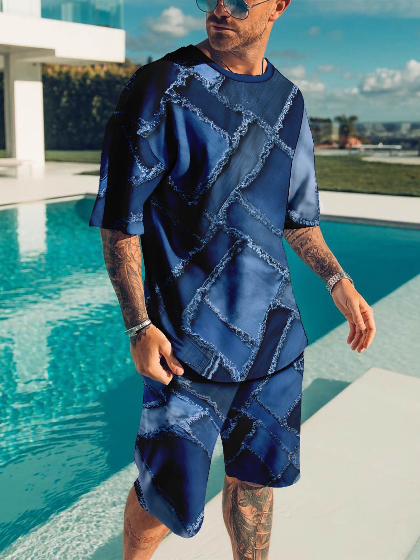3D Printing Sports Suit Summer Casual Men's T-shirt and Pants