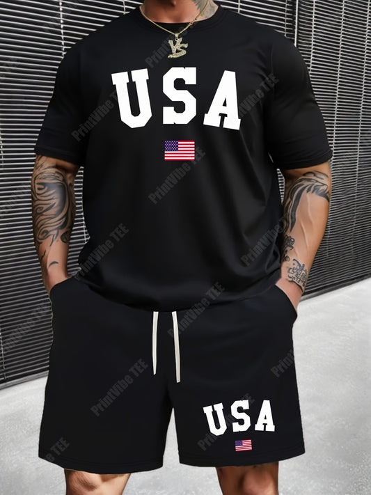Summer Must Have American Letter Print Men's T-Shirt Top