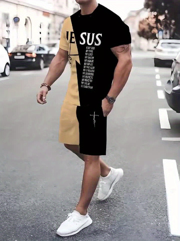 New Men's Summer Refreshing Breathable T-Shirt Set