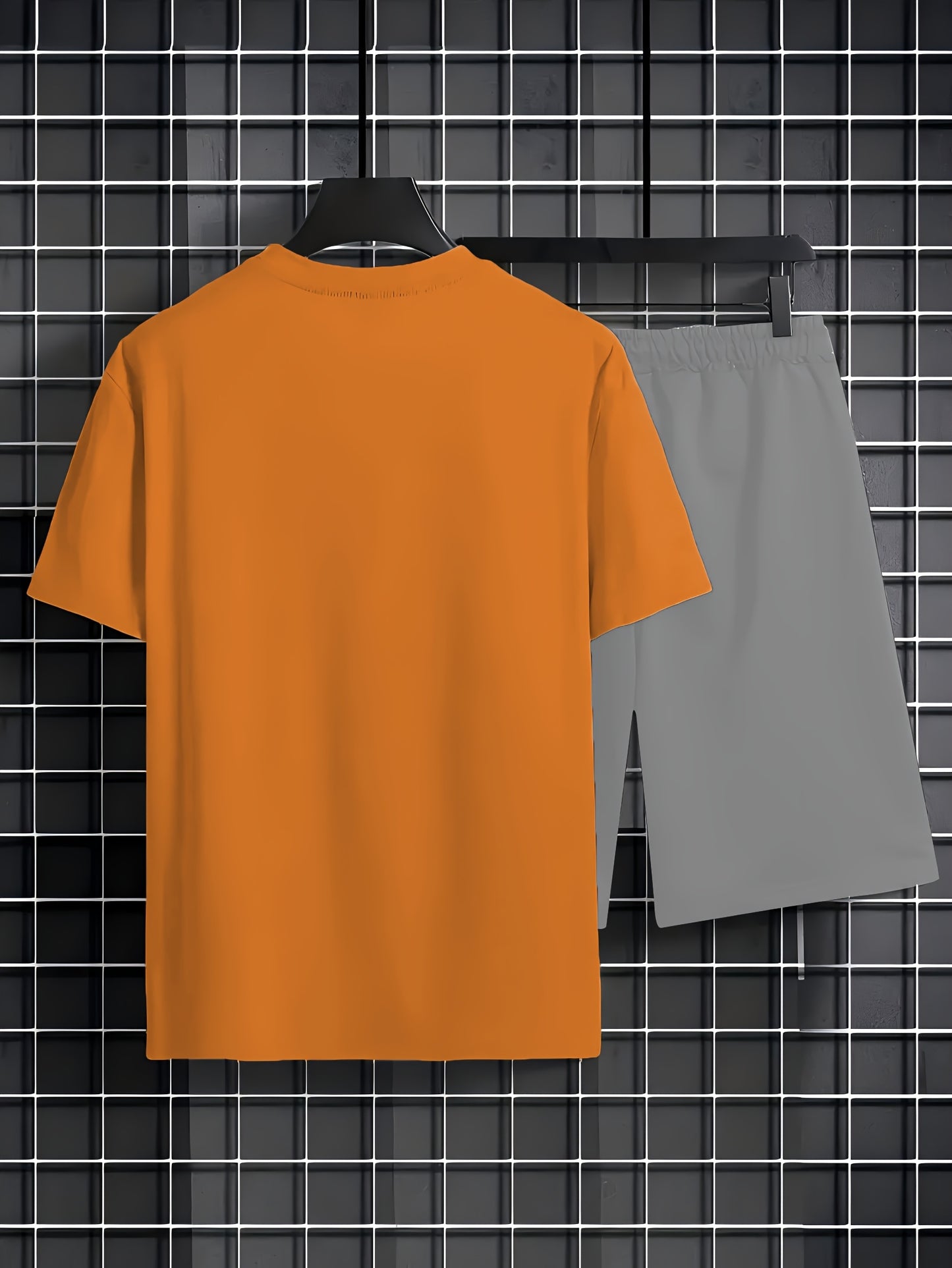Men's Two-Piece Trendy Casual Outfit with Round Neck T-Shirt