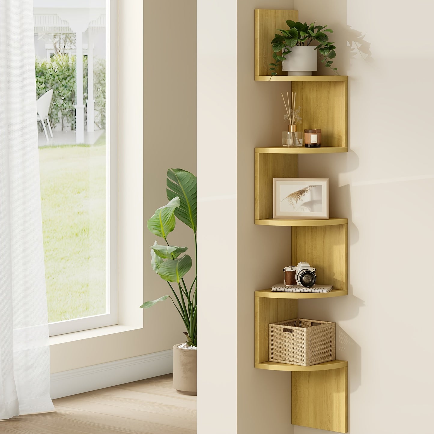 Wall-Mounted Floating 5-Tier Storage Shelf