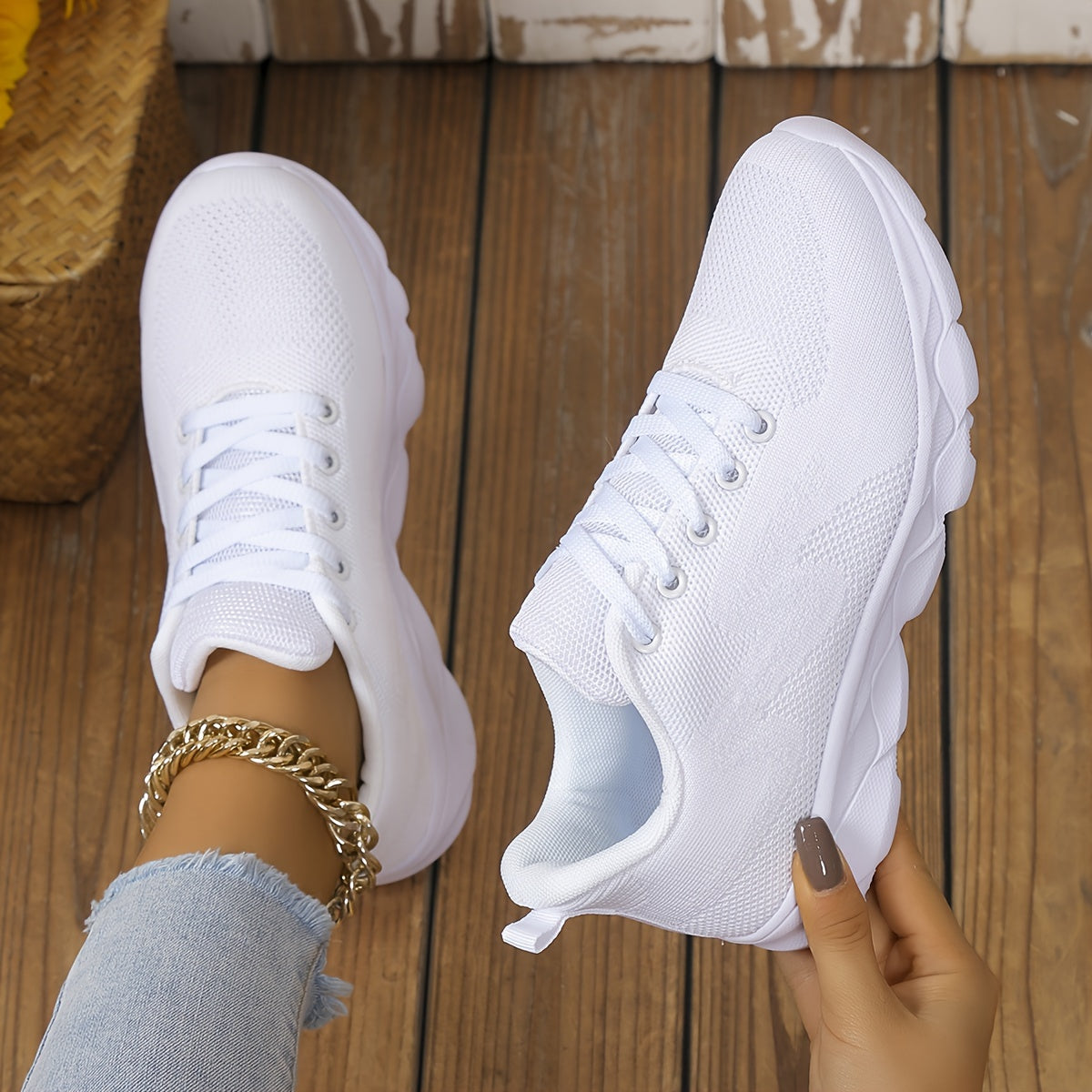 Lightweight Breathable Women's Knit Sneakers