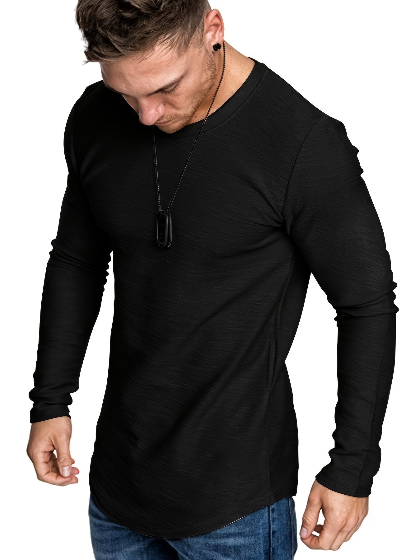 5pcs set of Men's quick-drying exercise long-sleeved T-shirts