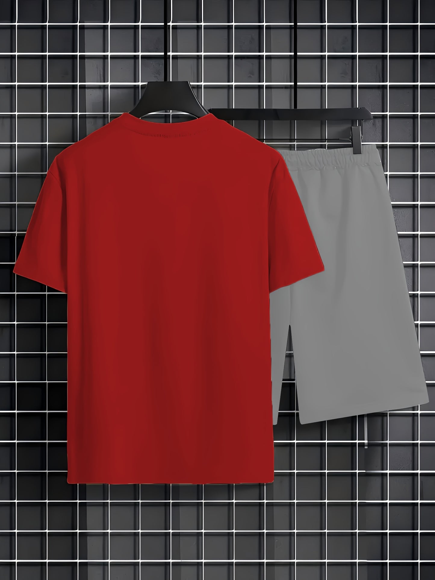Men's Two-Piece Trendy Casual Outfit with Round Neck T-Shirt