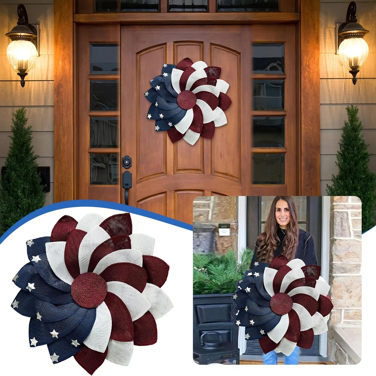 Star Summer Patriotic Independence Day Wreath