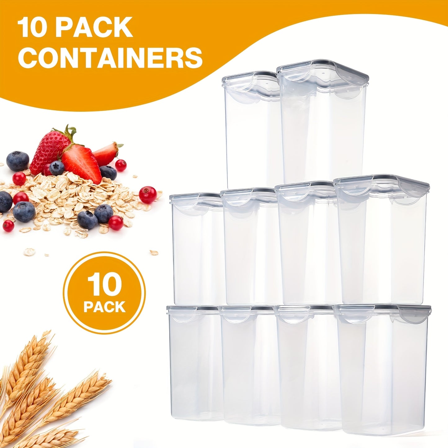 10/ 16 PCS,/20 PCS/ 24 PCS Airtight Food Storage Containers Set