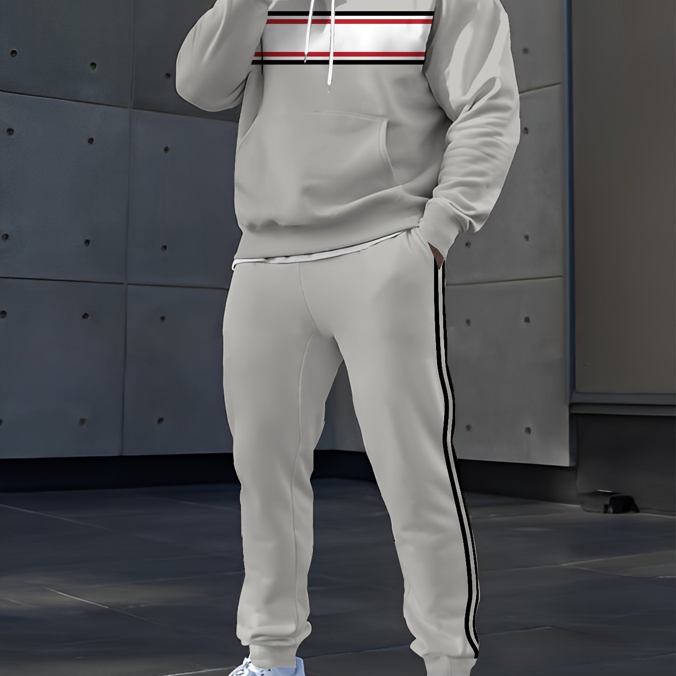 Men's Digital Print Hooded Tracksuit