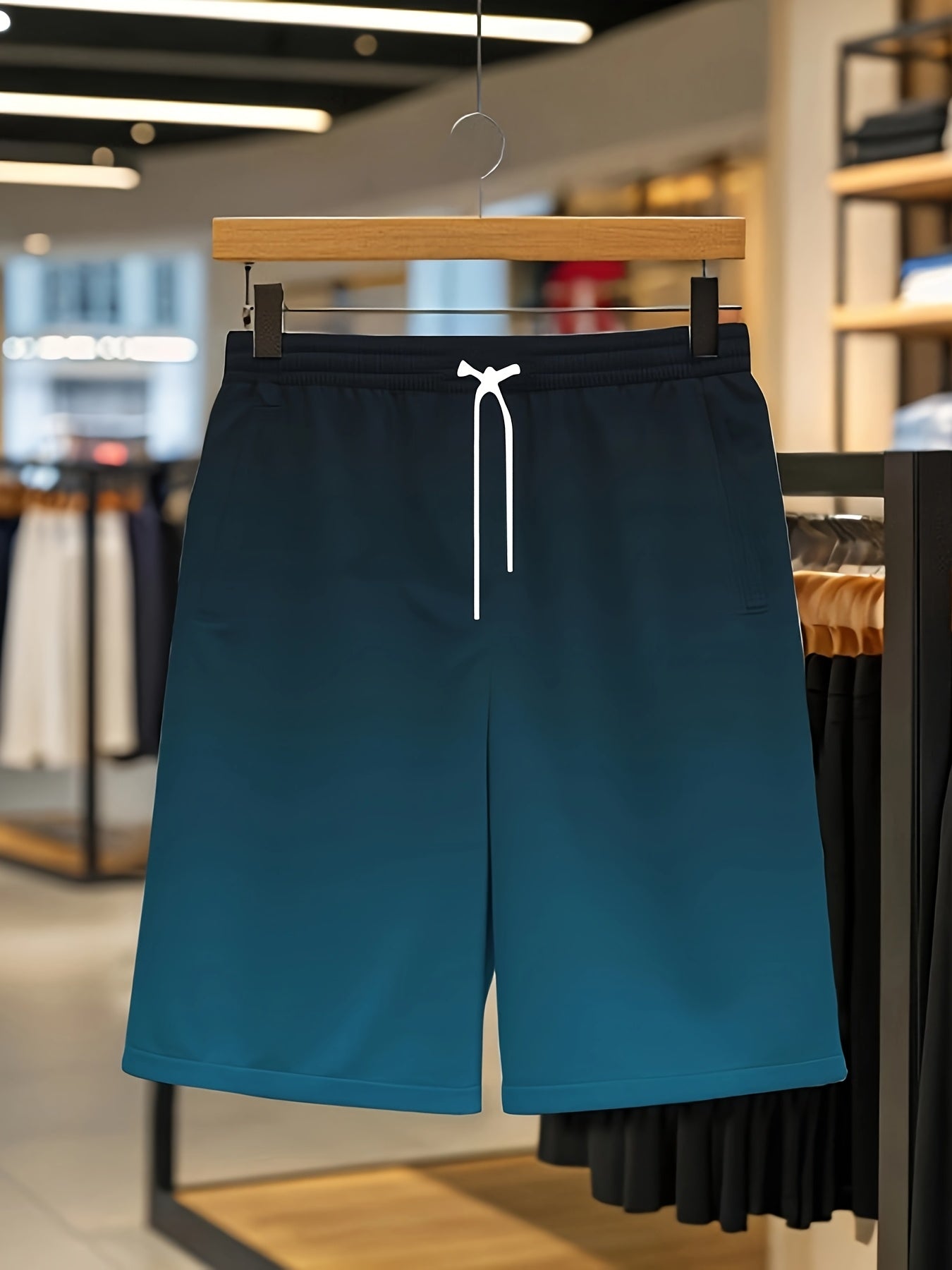 Gradient Color Set Men's Summer Trendy T-shirt and Shorts
