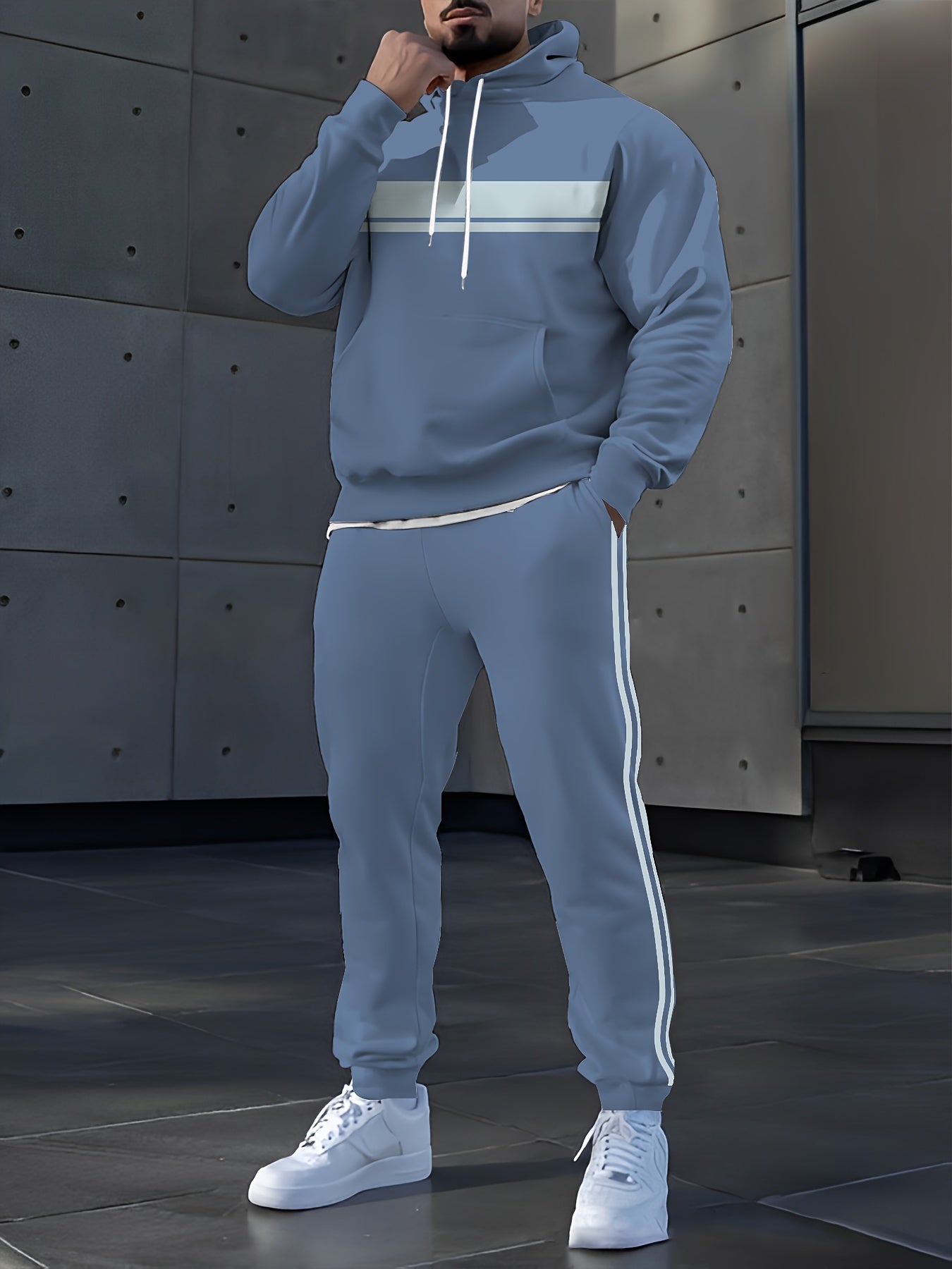 Men's Digital Print Hooded Tracksuit