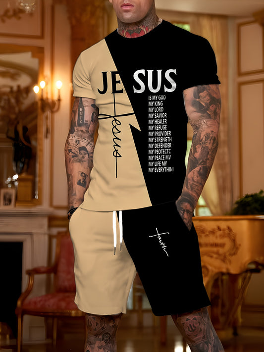 New Men's Summer Refreshing Breathable T-Shirt Set