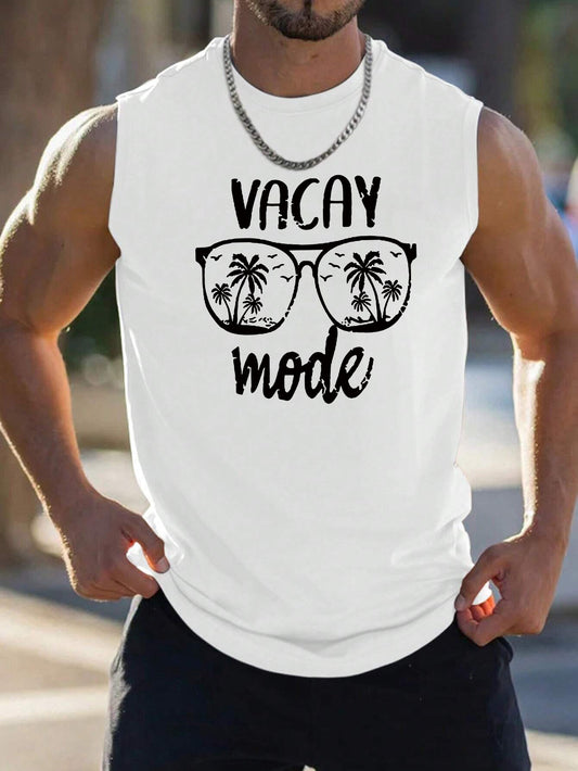 Men's Summer Vacay Mode Cotton Tank Top Breathable Sleeveless Shirt