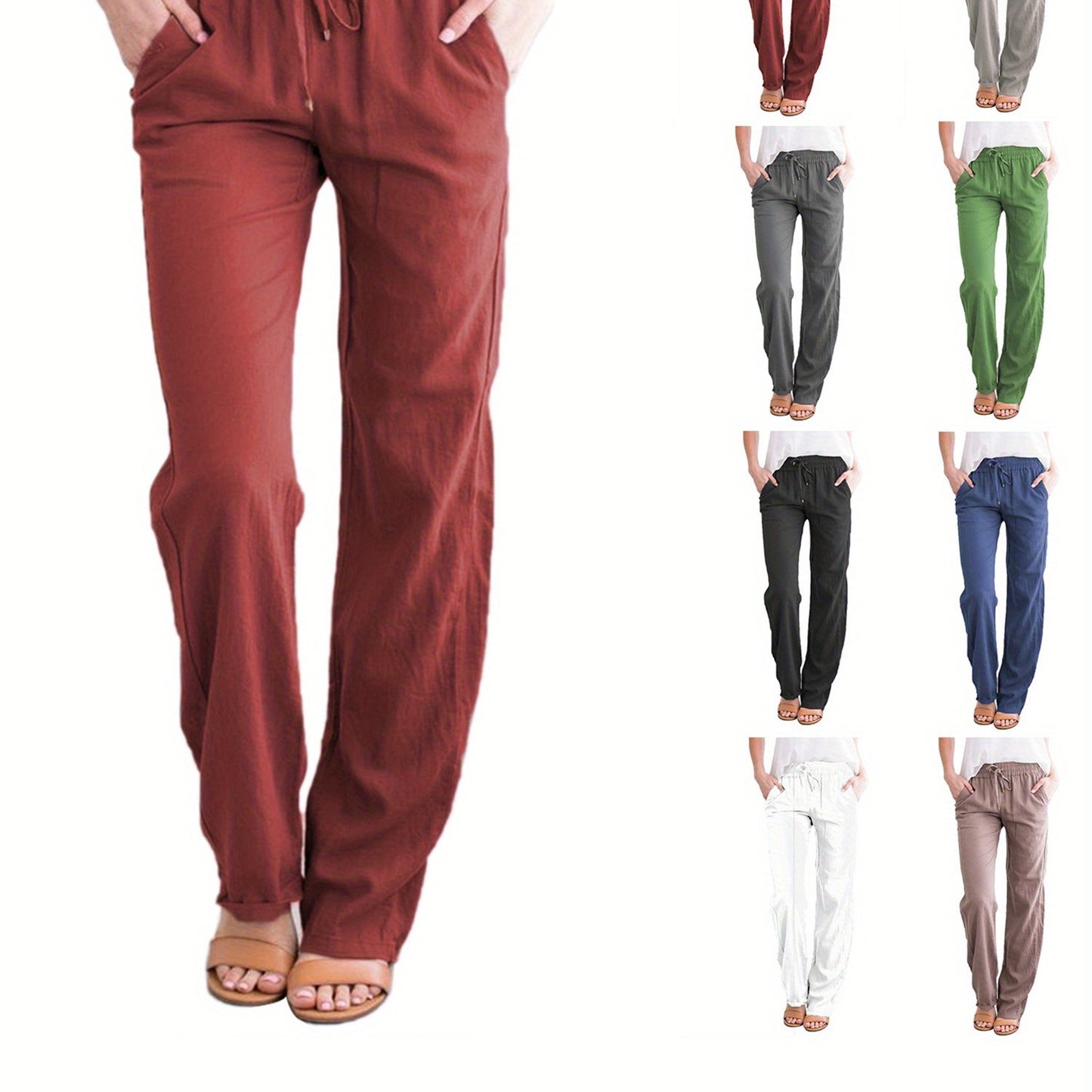 Wide-leg Women's Loose Solid Color Trousers