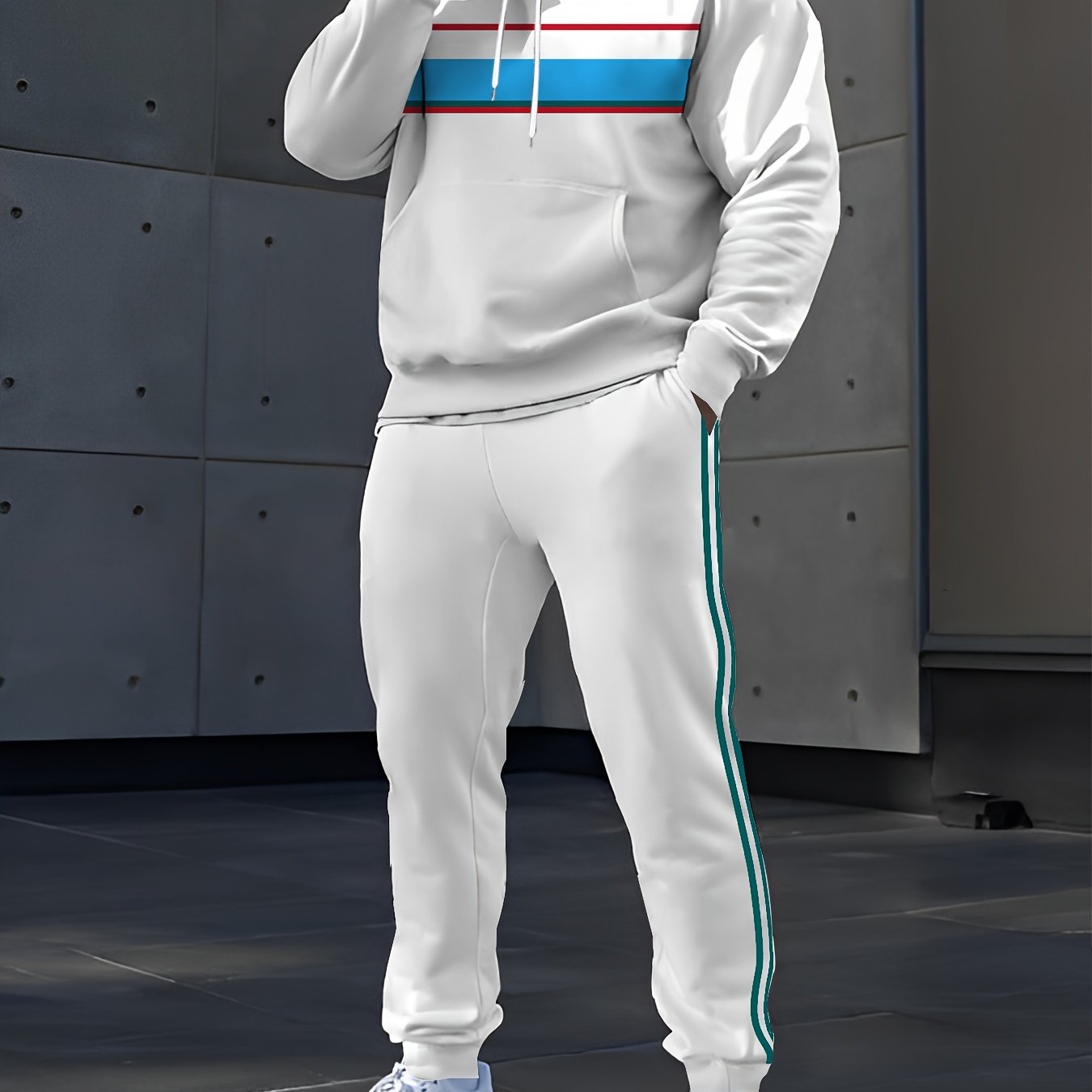 Men's Digital Print Hooded Tracksuit