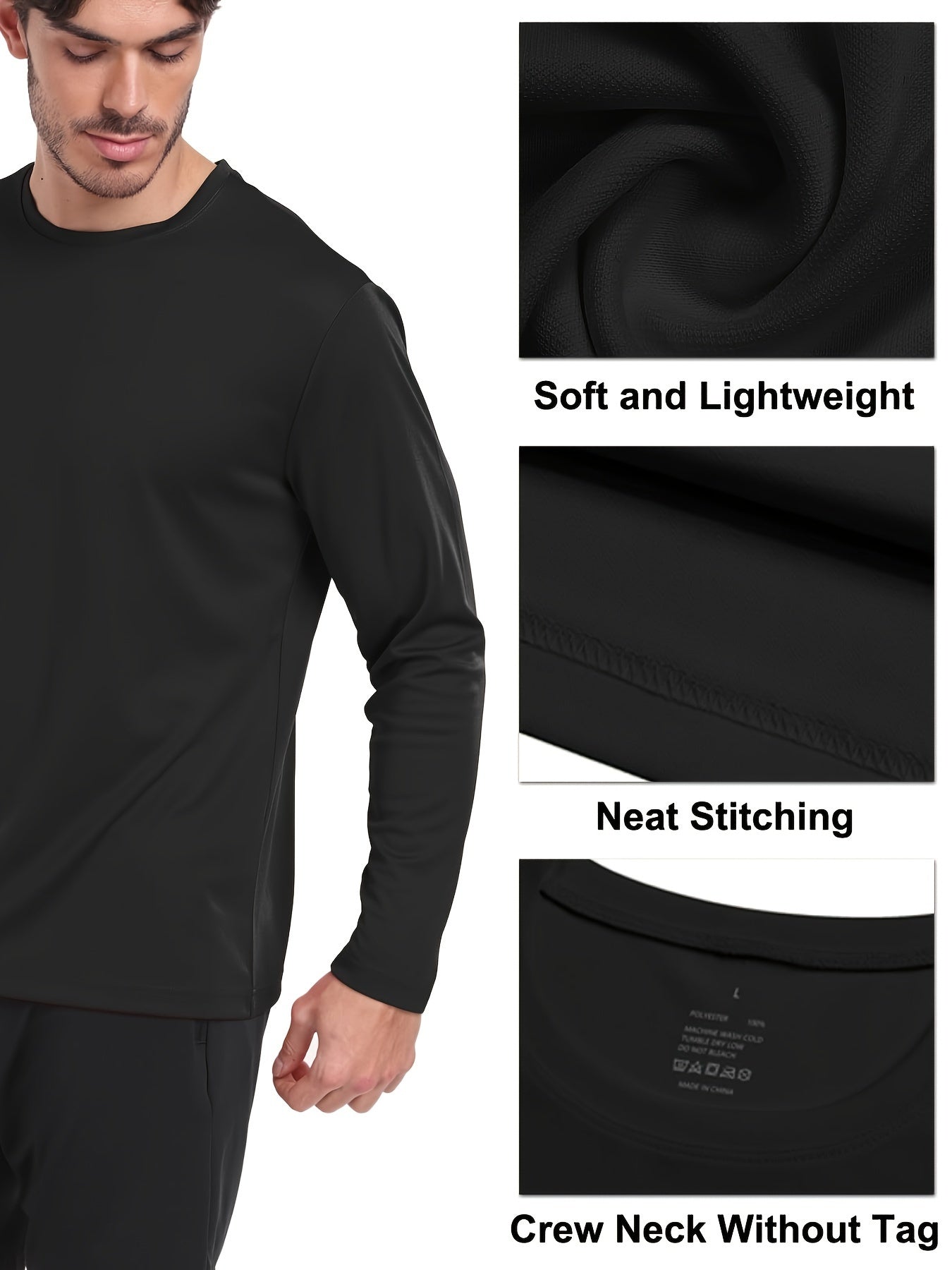 5pcs set of Men's quick-drying exercise long-sleeved T-shirts