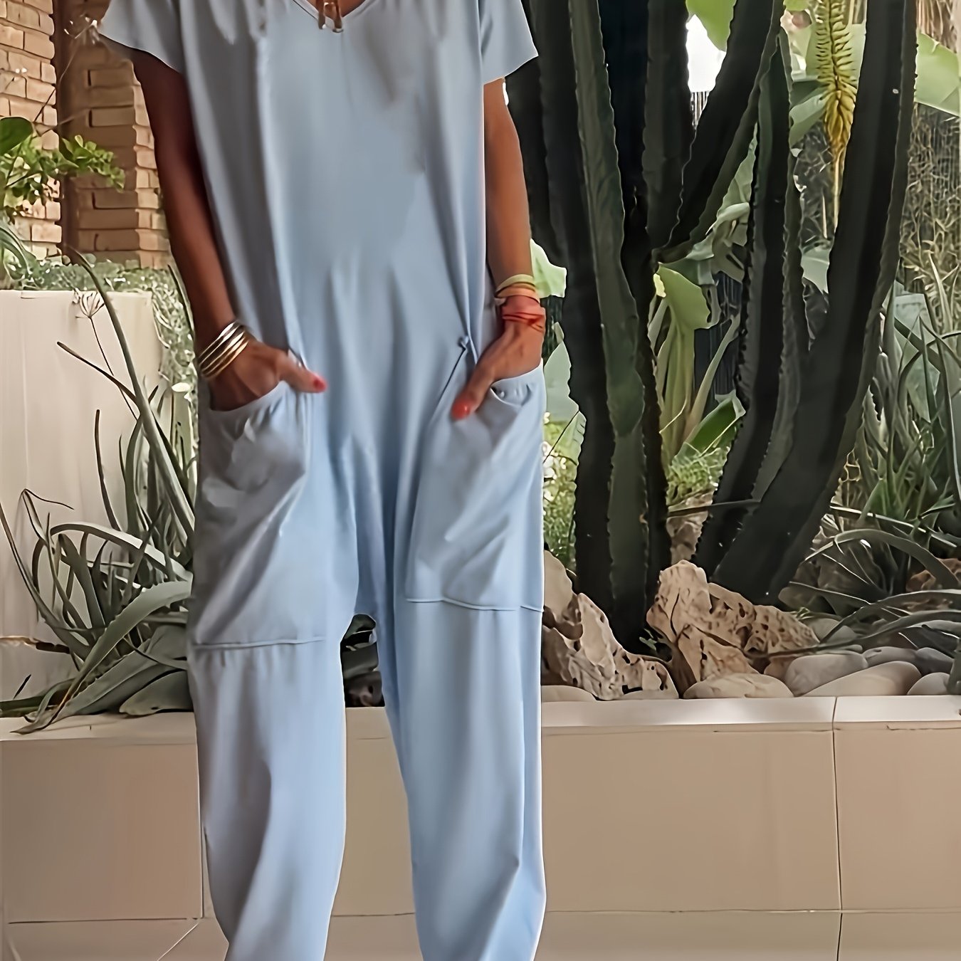 V-Neck Jumpsuit for Women