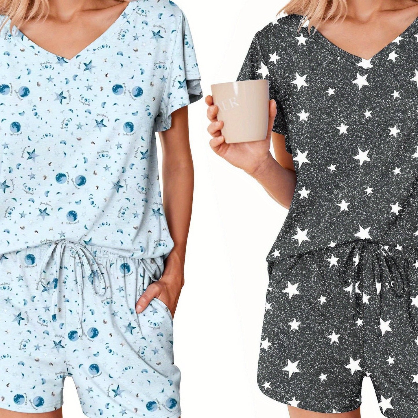Soft Ruffle Pajama Set 2-Pack ELESOL Comfy Sleepwear