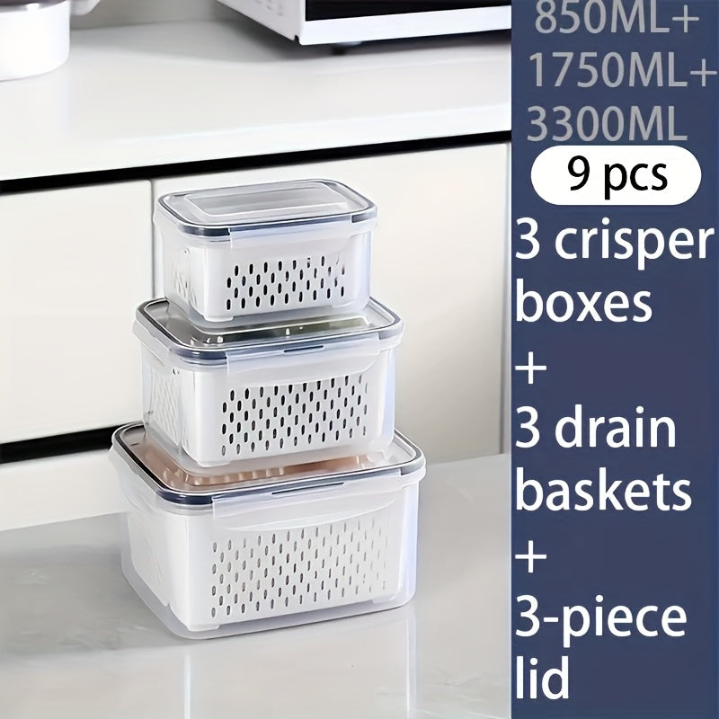 [Leak Proof Food Container] 9pcs BPA Free Plastic Food Storage Container Set