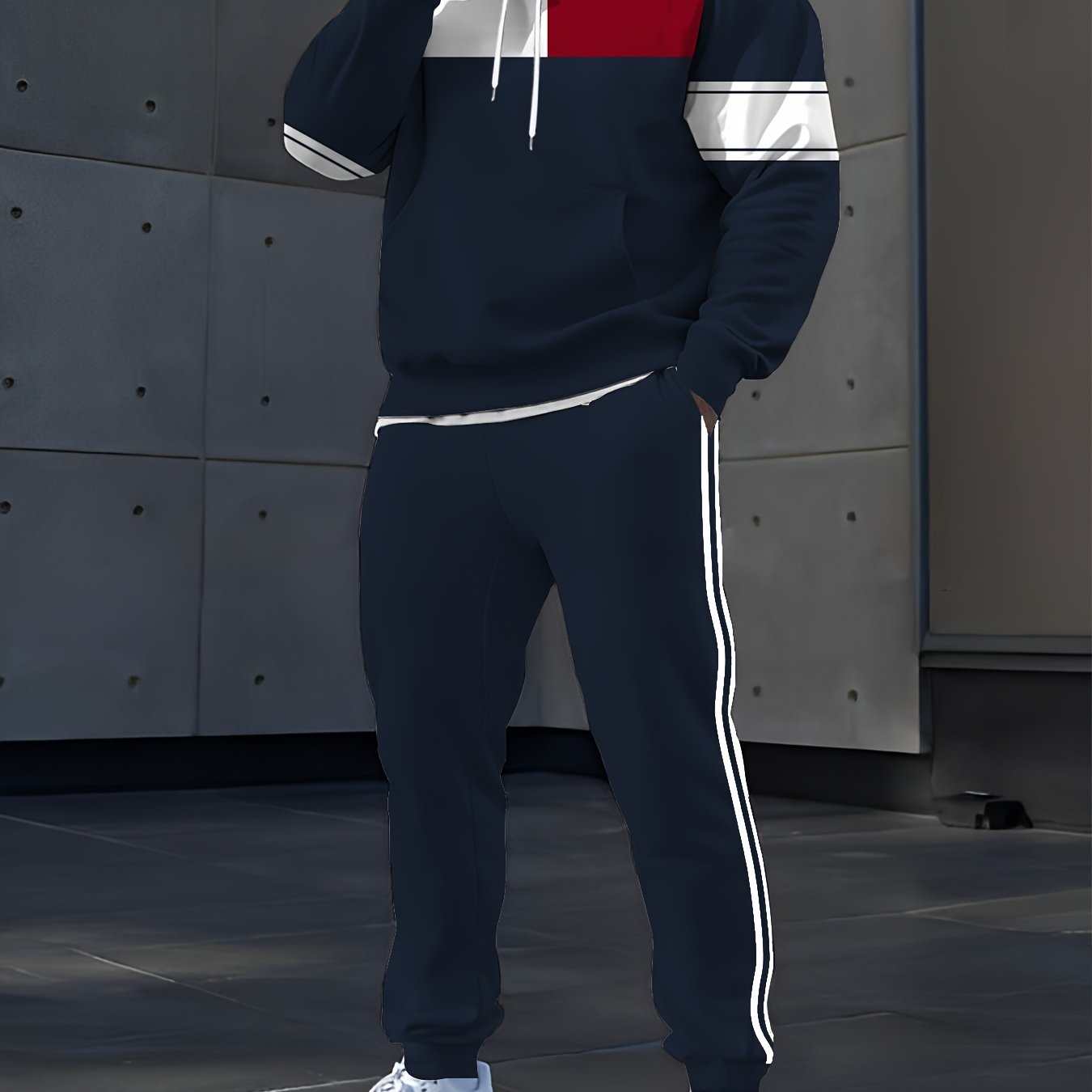 Men's Casual Digital Print Hoodie & Sweatpants Set