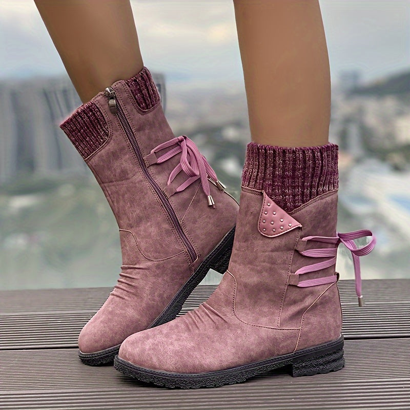 Chunky Heel Retro Chelsea Boots