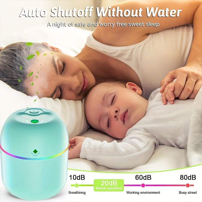 USB-Powered Aromatherapy Diffuser & Humidifier with Cool Mist, Night Light, and 7-Color Options - Ultra-Quiet Operation, Essential Oil Compatible, Perfect for Home, Office, and Bedroom Air Freshening, Aroma Diffuser